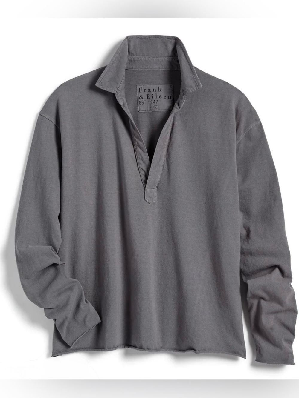 Frank & Eileen Patrick Popover Henley - Vintage Jersey Elephant Gray Size Large